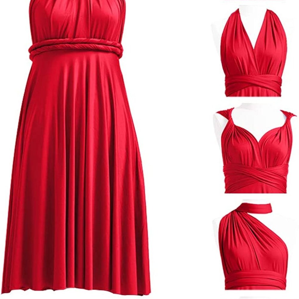 NWT Red Multiway Convertible Infinity Dress Size Medium